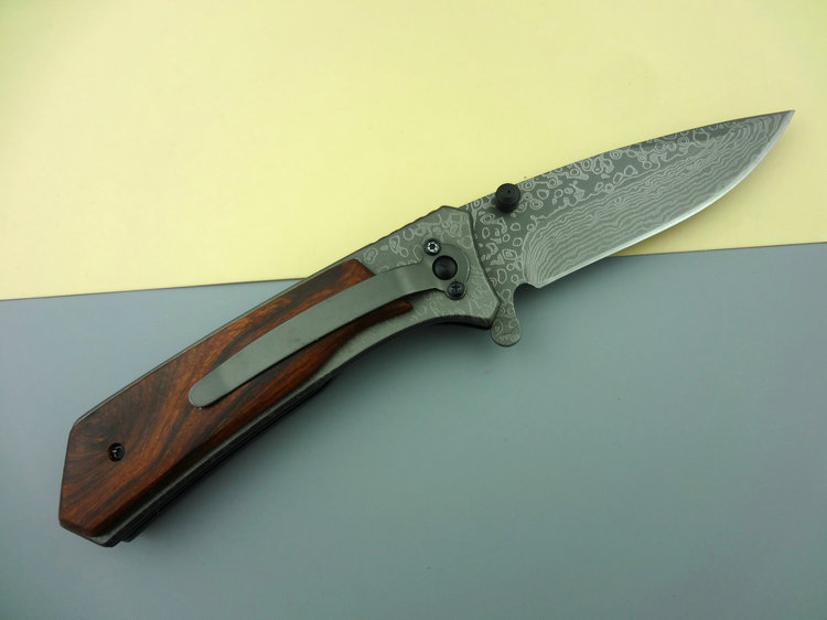 Browning 331 folding knife Damascus imitation grain UD50045